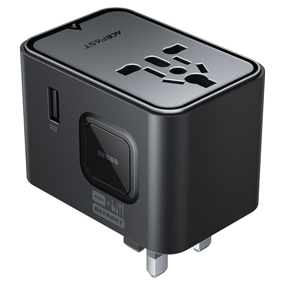 Punjač za putovanja Acefast Z8, 45W, 3A, 2 x USB-A - 3 x USB-C, Crni