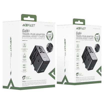 Punjač za putovanja Acefast Z8, 45W, 3A, 2 x USB-A - 3 x USB-C, Crni