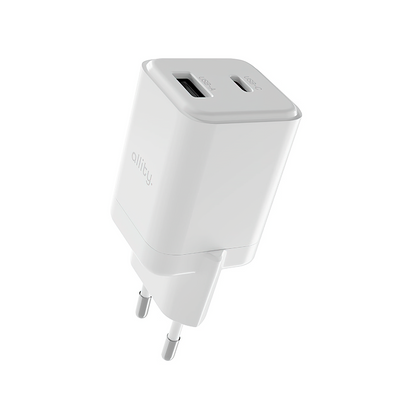 Punjač mreže Allity. ATC-01-30WAC Mini, 30W, 3A, 1 x USB-A - 1 x USB-C, Bijeli