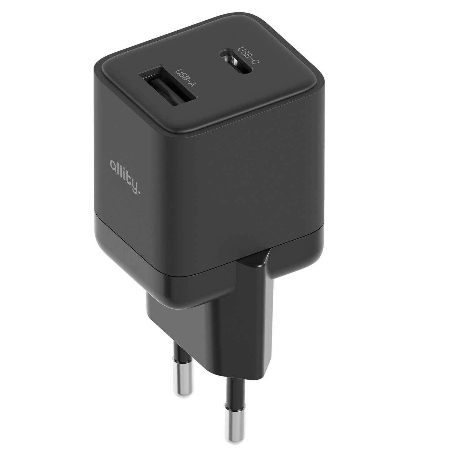 Punjač mreže Allity. ATC-01-30WAC Mini, 30W, 3A, 1 x USB-A - 1 x USB-C, Crni