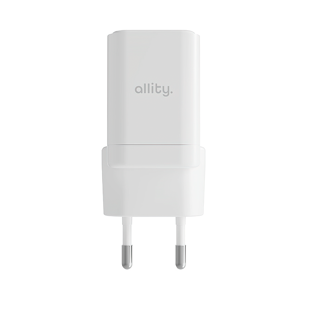 Punjač mreže Allity. ATC-01-30WAC Mini, 30W, 3A, 1 x USB-A - 1 x USB-C, Bijeli