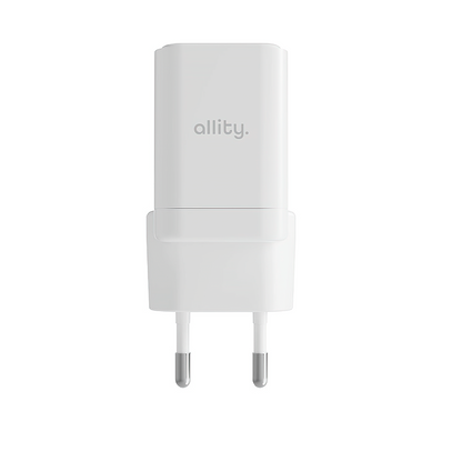 Punjač mreže Allity. ATC-01-30WAC Mini, 30W, 3A, 1 x USB-A - 1 x USB-C, Bijeli
