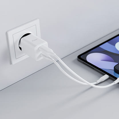 Punjač mreže Allity. ATC-01-30WAC Mini, 30W, 3A, 1 x USB-A - 1 x USB-C, Bijeli