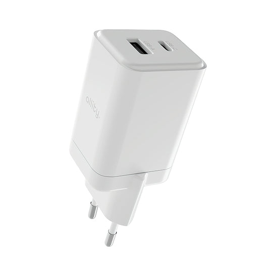 Punjač mreže Allity. ATC-01-45WCC Fast, 45W, 3A, 1 x USB-A - 1 x USB-C, Bijeli