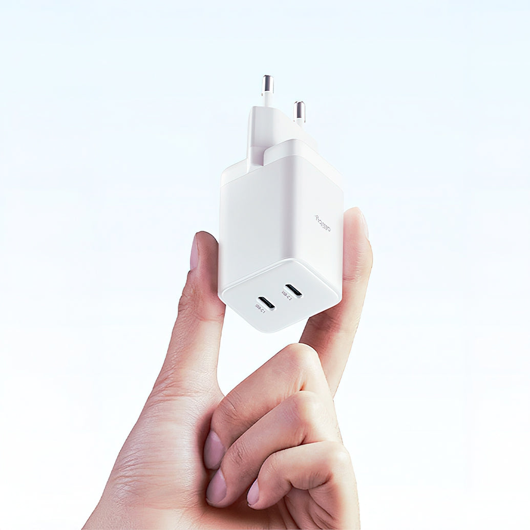 Punjač mreže Allity. ATC-01-45WCC Fast, 45W, 3A, 2 x USB-C, Bijeli
