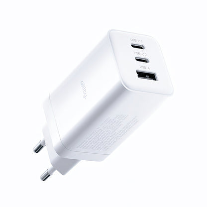 Punjač mreže Allity. ATC-01-65WACC Fast, 65W, 3.25A, 1 x USB-A - 2 x USB-C, Bijela