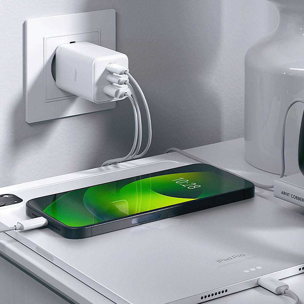 Punjač mreže Allity. ATC-01-65WACC Fast, 65W, 3.25A, 1 x USB-A - 2 x USB-C, Bijela