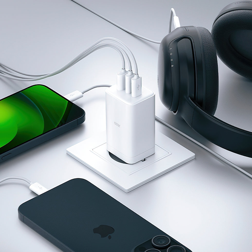 Punjač mreže Allity. ATC-01-65WACC Fast, 65W, 3.25A, 1 x USB-A - 2 x USB-C, Bijela