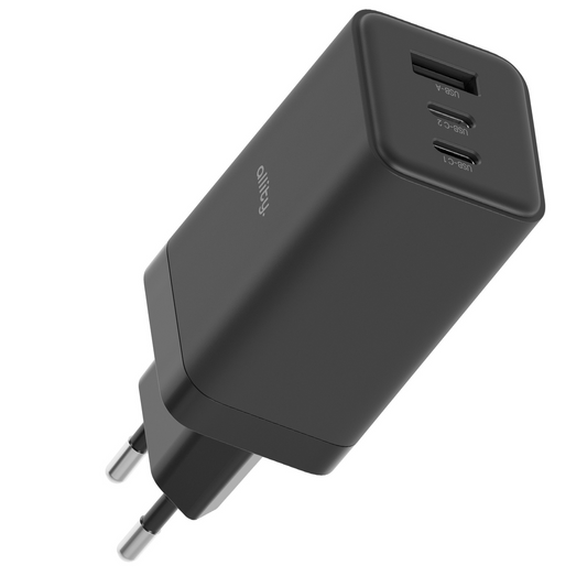 Punjač mreže Allity. ATC-01-65WACC Fast, 65W, 3.25A, 1 x USB-A - 2 x USB-C, Crna