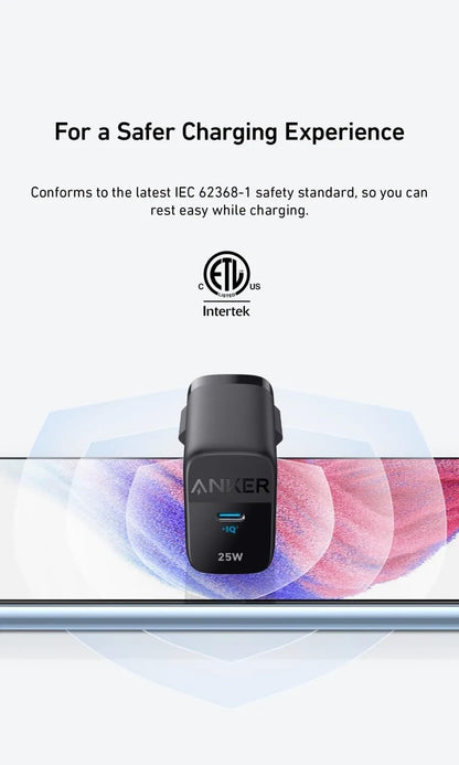 Anker 312 Ace mrežni punjač, 25W, 1 x USB-C, Crni A2642G11