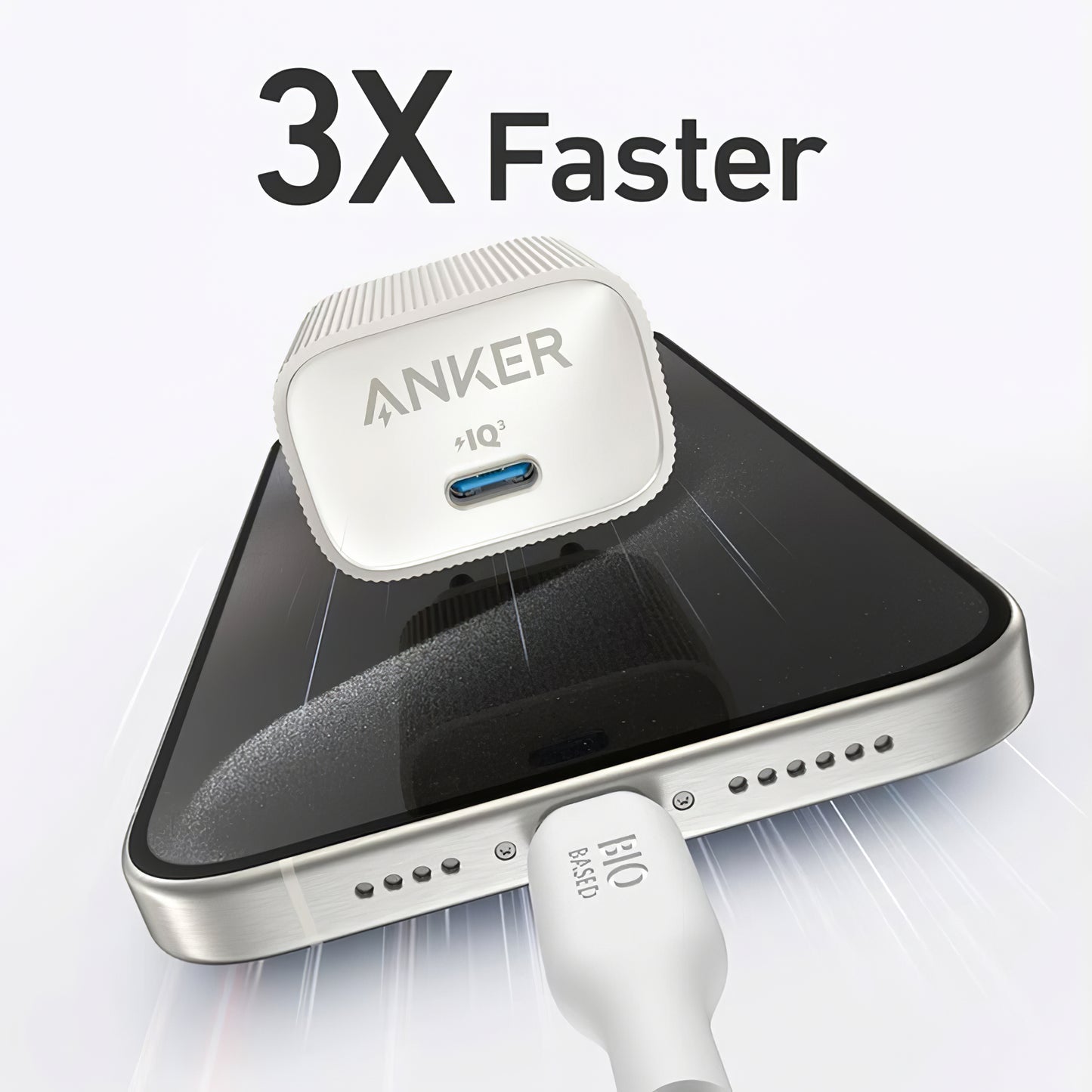 Punjač za mrežu Anker 511 Nano 4, 30W, 3A, 1 x USB-C, Bijeli A2337G21