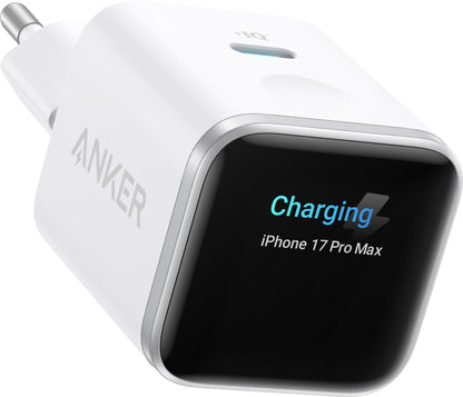 Anker Nano Display mrežni punjač, 45W, 3A, 1 x USB-C, Bijela A121DG21
