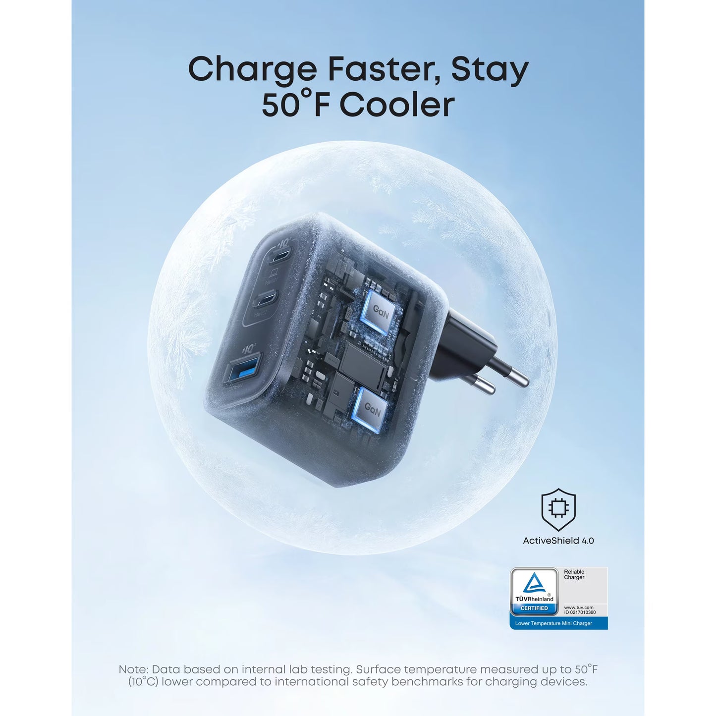 Punjač Anker Nano, 70W, 3.5A, 1 x USB-A - 2 x USB-C, Crni A121AL11