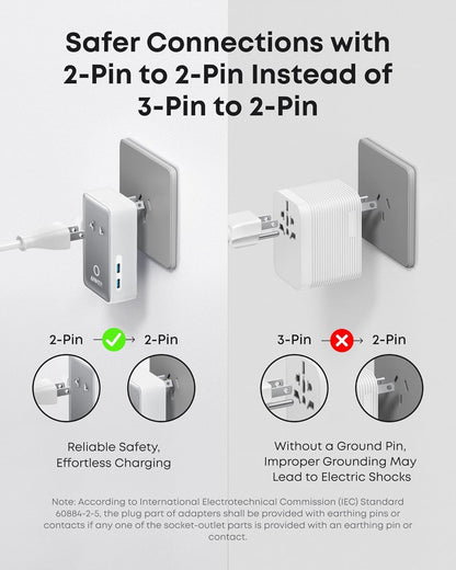 Punjač za mrežu Anker Nano Travel, 20W, 3A, 2 x USB-A - 2 x USB-C, Bijeli A9215H21