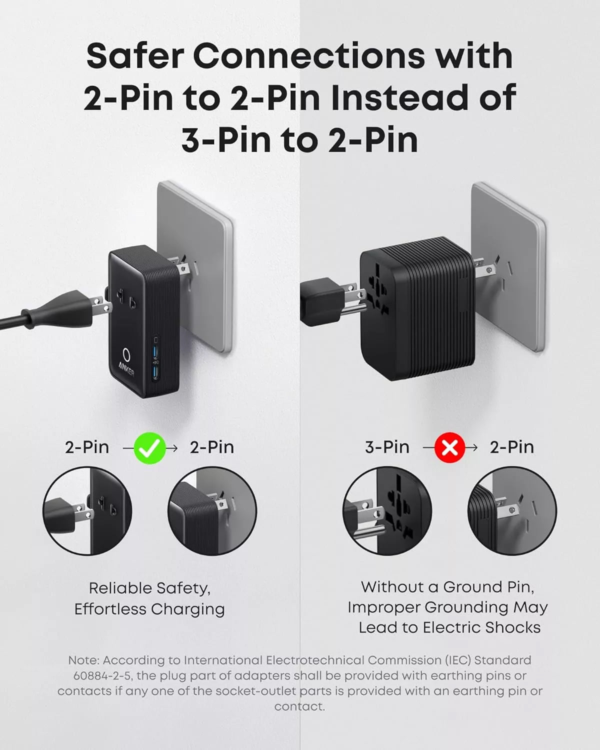 Punjač mreže Anker Nano Travel, 20W, 3A, 2 x USB-A - 2 x USB-C, Crni A9215H11