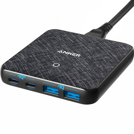Punjač Stanica Anker PowerPort Atom III, 65W, 3A, 2 x USB-A - 2 x USB-C, Crni A2046G12