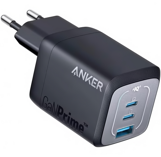 Punjač za mrežu Anker Prime, 67W, 5A, 1 x USB-A - 2 x USB-C, Crni, Obnovljeno A2669313