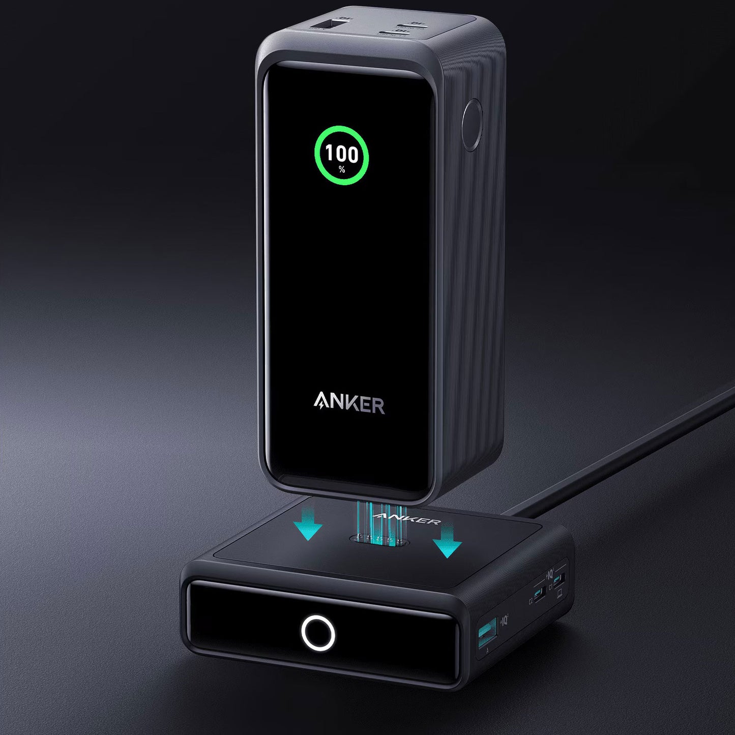 Punjač Anker za mrežu za vanjsku bateriju Prime, 100W, 3A, 1 x Pogo Pin - 1 x USB-C - 2 x USB-A, Crni A1902311