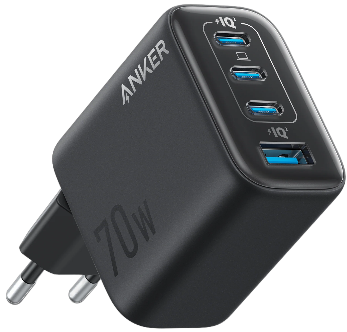 Mrežni punjač Anker Zolo, 70W, 1 x USB-A - 3 x USB-C, Crni A121CG11