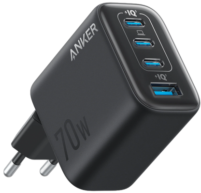Mrežni punjač Anker Zolo, 70W, 1 x USB-A - 3 x USB-C, Crni A121CG11