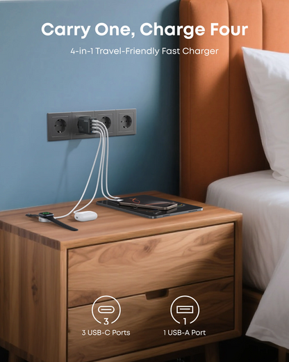 Mrežni punjač Anker Zolo, 70W, 1 x USB-A - 3 x USB-C, Crni A121CG11