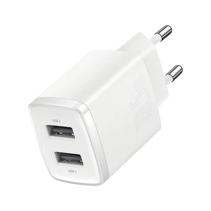 Punjač mreže Baseus Compact, 10.5W, 2.1A, 2 x USB-A, Bijeli CCXJ010202