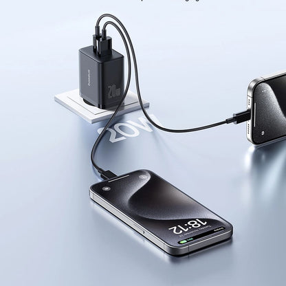 Punjač mreže Baseus Cube, 20W, 3A, 1 x USB-A - 1 x USB-C, Crni P10111403113-00