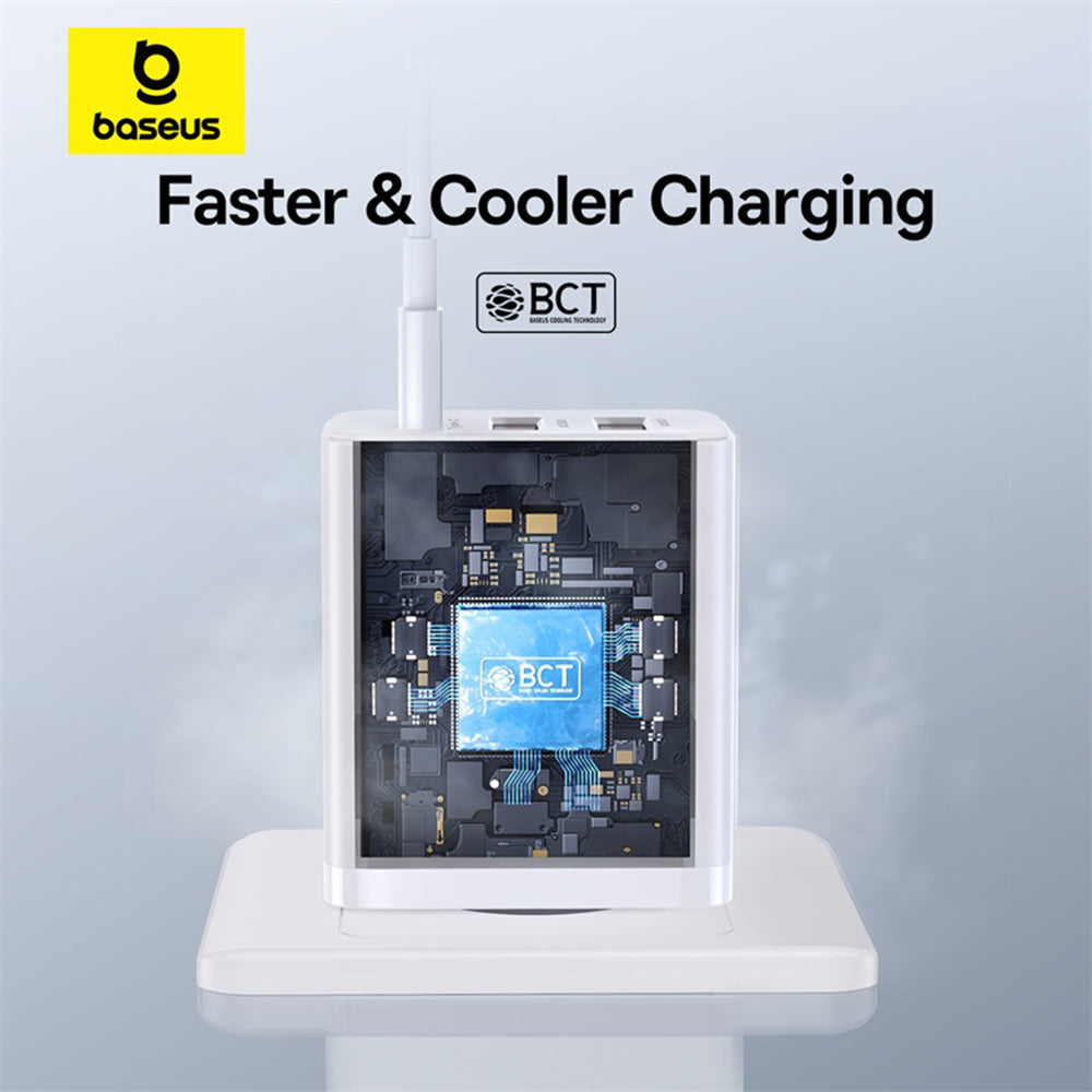 Baseus Cube mrežni punjač, 30W, 3A, 2 x USB-A - 1 x USB-C, Bijeli P10111402213-00