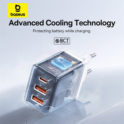 Baseus Cube mrežni punjač, 30W, 3A, 2 x USB-A - 1 x USB-C, Bijeli P10111402213-00