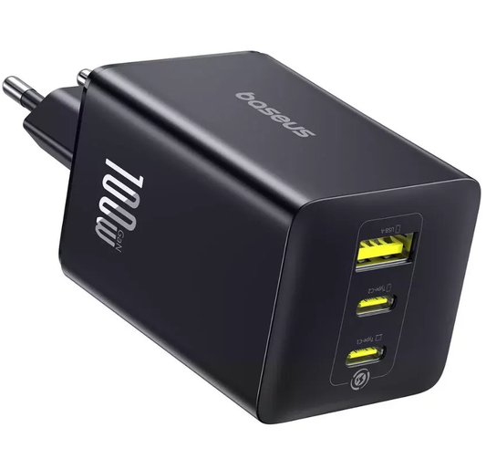 Punjač mreže Baseus EnerFill FE11, 100W, 5A, 1 x USB-A - 2 x USB-C, Sivi P10182102123