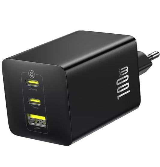 Punjač mreže Baseus EnerFill FE11, 100W, 5A, 1 x USB-A - 2 x USB-C, Sivi P10182102123