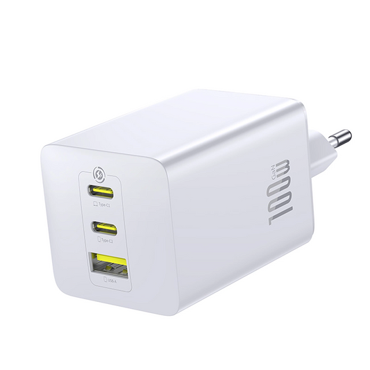 Punjač Baseus EnerFill FE11, 100W, 5A, 1 x USB-A - 2 x USB-C, Bijeli P10182102213-00
