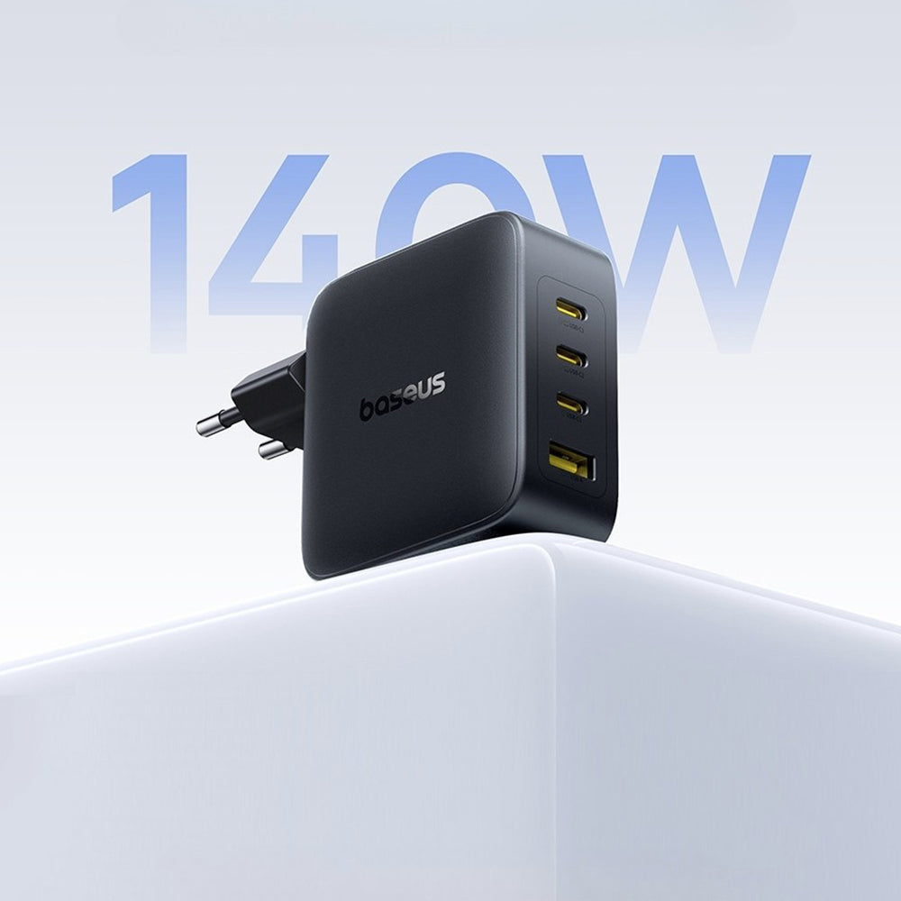 Mrežni punjač Baseus EnerFill FH11, 140W, 5A, 1 x USB-A - 3 x USB-C, Crni E0121J00