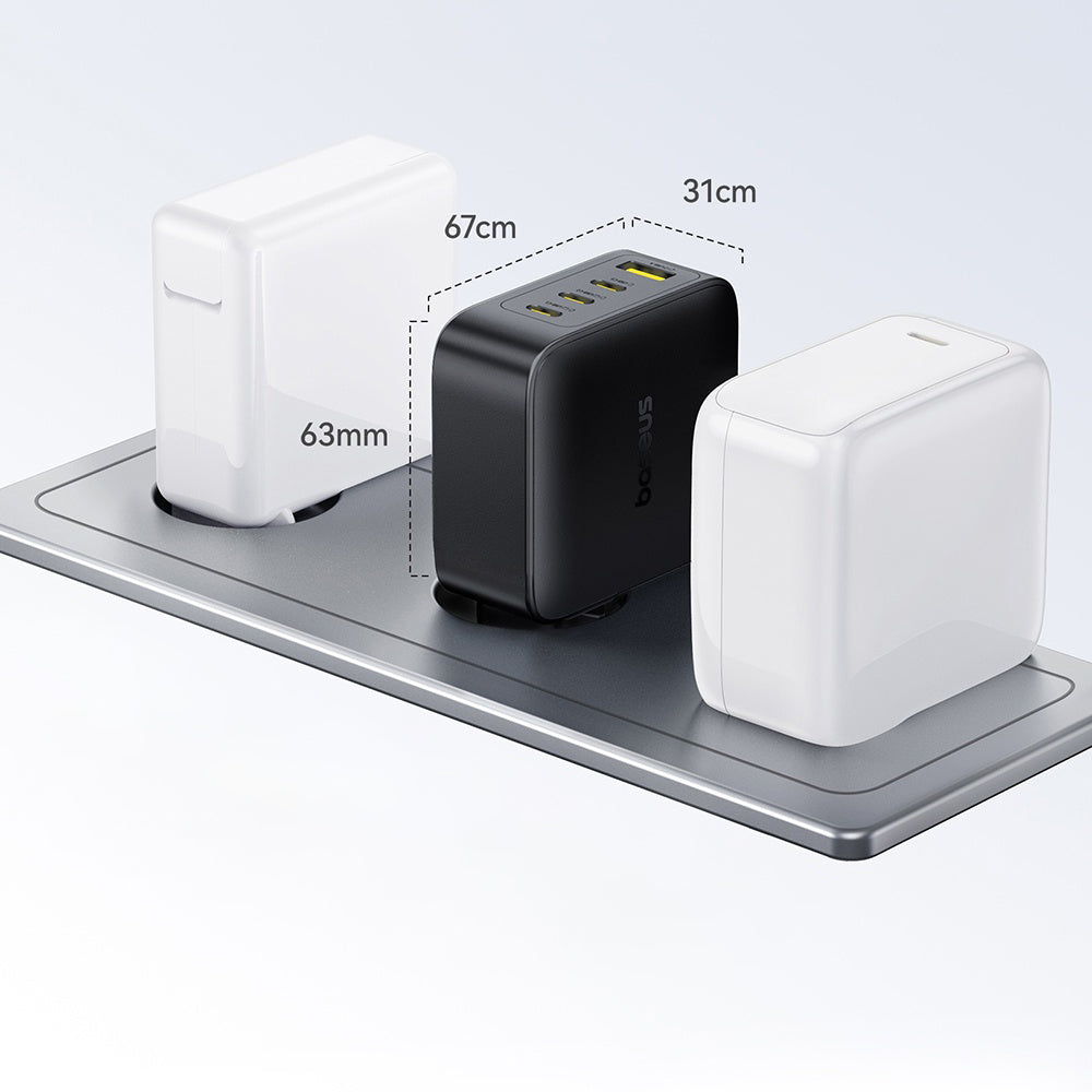 Mrežni punjač Baseus EnerFill FH11, 140W, 5A, 1 x USB-A - 3 x USB-C, Crni E0121J00