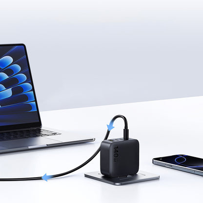 Mrežni punjač Baseus EnerFill FH11, 140W, 5A, 1 x USB-A - 3 x USB-C, Crni E0121J00