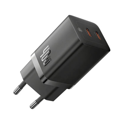 Punjač za mrežu Baseus GaN5 Pro, 40W, 3A, 2 x USB-C, Crni CCGP180101