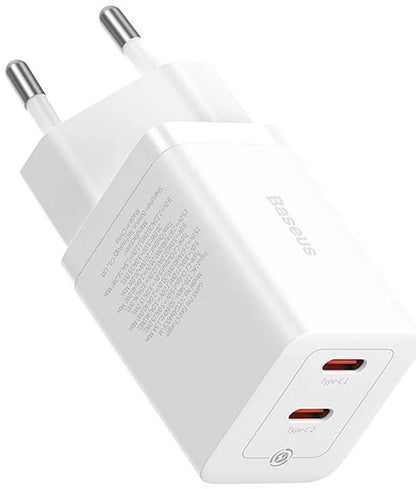 Punjač mreže Baseus GaN5 Pro, 40W, 3A, 2 x USB-C, Bijeli CCGP180102
