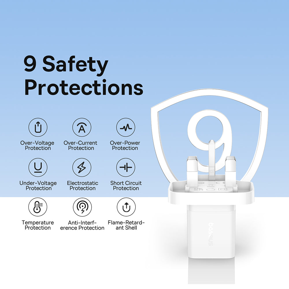 Punjač mreže Baseus GaN5 UK, 30W, 3A, 1 x USB-C, Bijeli P10110906213-00