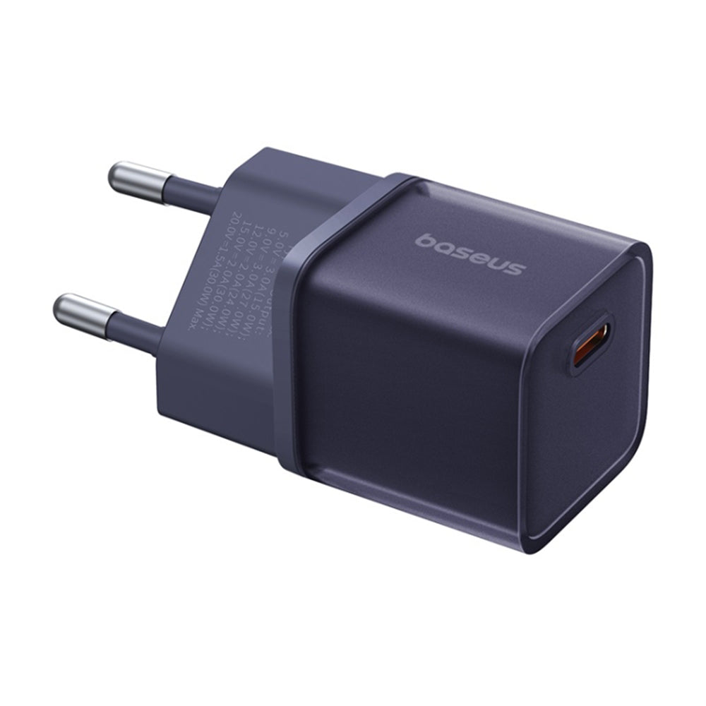Punjač mreže Baseus GaN5S, 30W, 3A, 1 x USB-C, Ljubičasti P10162504523-00