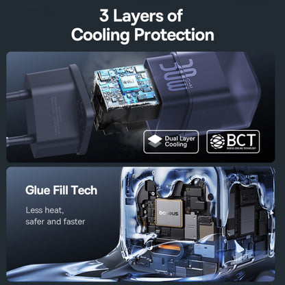 Punjač mreže Baseus GaN5S, 30W, 3A, 1 x USB-C, Ljubičasti P10162504523-00