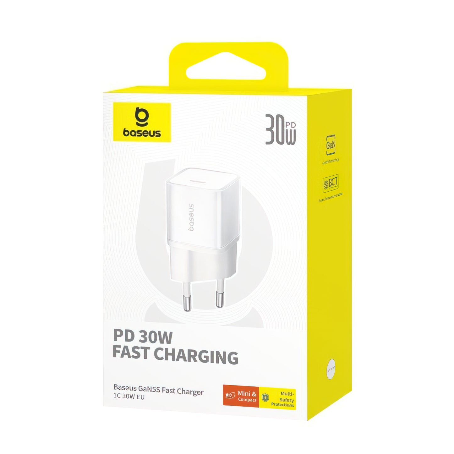 Punjač mreže Baseus GaN5S, 30W, 3A, 1 x USB-C, Bijeli P10162504213-00