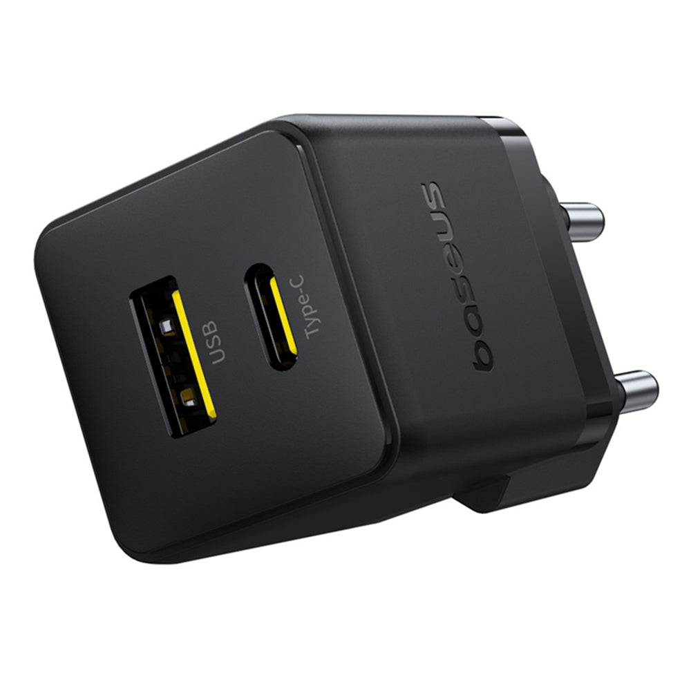 Punjač mreže Baseus Palm, 30W, 3A, 1 x USB-A - 1 x USB-C, Crni P1011160A113-00