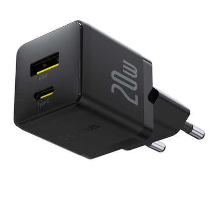 Punjač mreže Baseus Palm, 20W, 3A, 1 x USB-A - 1 x USB-C, Crni P10111608113-00