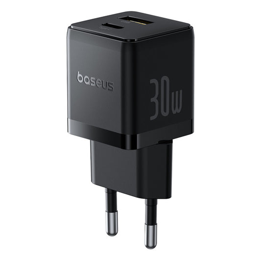 Punjač mreže Baseus Palm, 30W, 3A, 1 x USB-A - 1 x USB-C, Crni P1011160A113-00