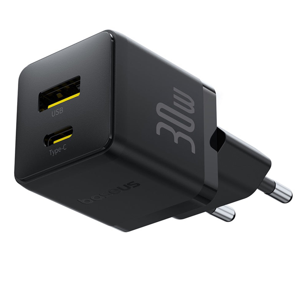 Punjač mreže Baseus Palm, 30W, 3A, 1 x USB-A - 1 x USB-C, Crni P1011160A113-00