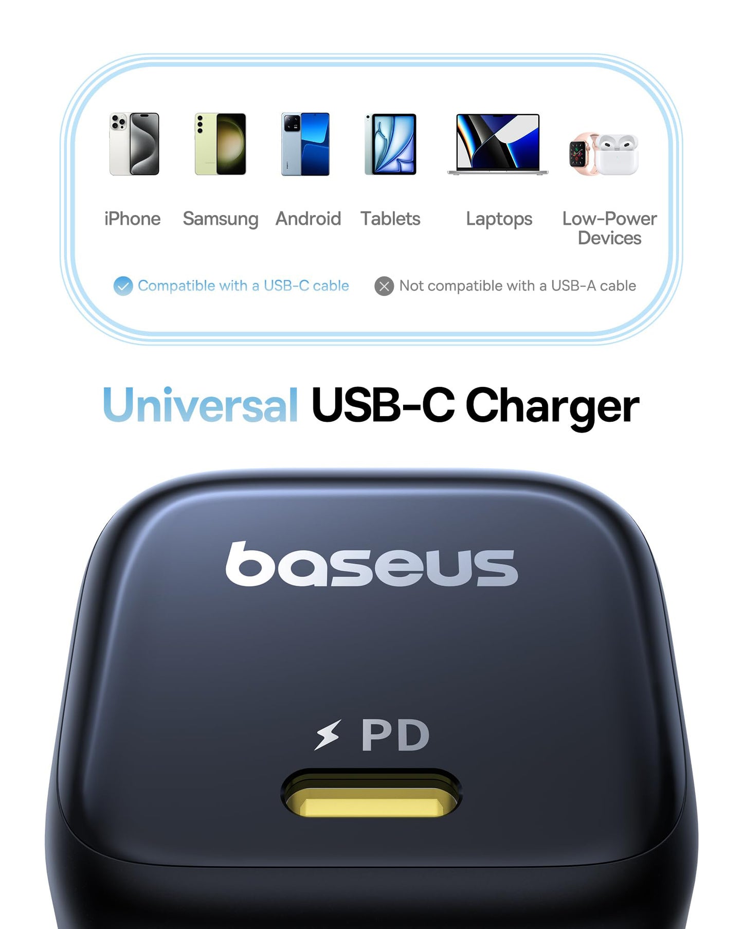 Punjač Baseus PicoGo, 45W, 3A, 1 x USB-C, crni P10176800123-00