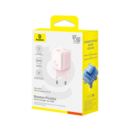 Punjač Baseus PicoGo, 45W, 3A, 1 x USB-C, Roza P10176800413-00