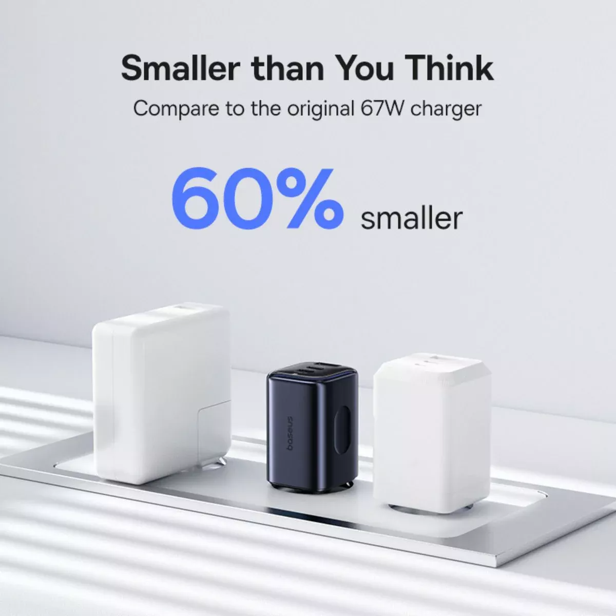 Punjač Baseus PicoGo AE11, 67W, 1 x USB-A - 2 x USB-C, Crni E0121200