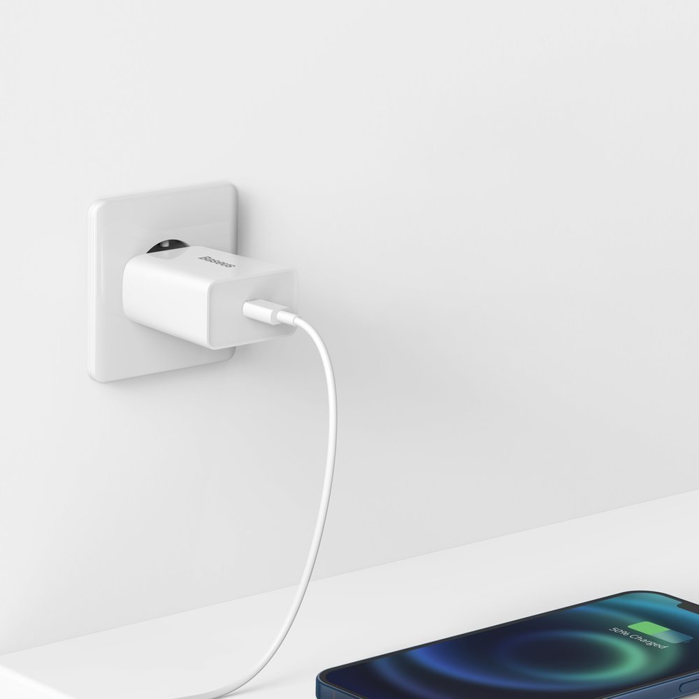 Punjač Baseus Speed Mini, 20W, 3A, 1 x USB-C, Bijeli CCFS-SN02