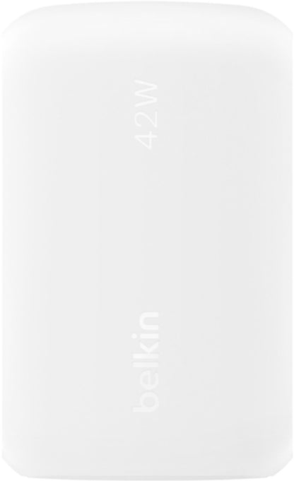 Mrežni punjač Belkin BoostCharge Dual, 42W, 3A, 1 x USB-A - 1 x USB-C, Bijeli WCB009vfWH